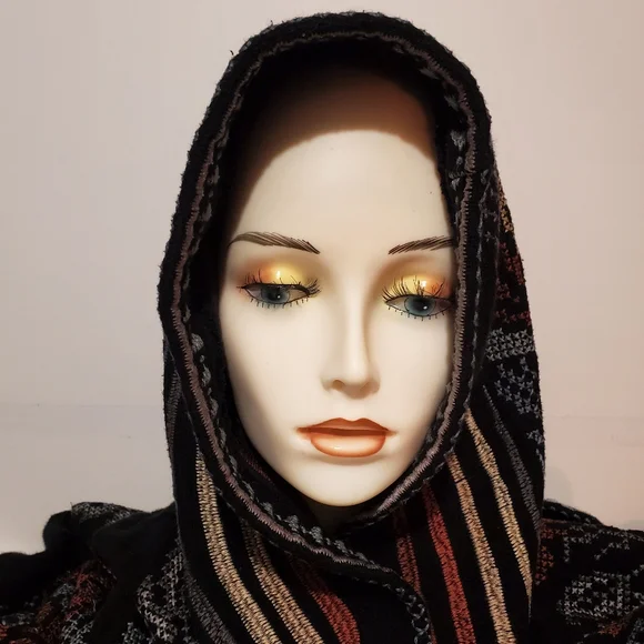 Johnny Was Biya cotton/wool blend black embroidered hooded cardigan sweater. S. - Picture 12 of 14